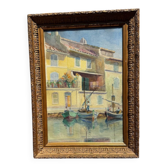 Old painting, Marine, signed Marie (1880-1977)