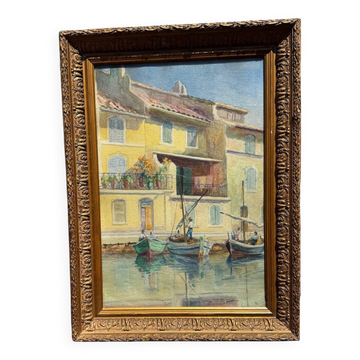 Tableau ancien , Marine, signée Marie  (1880-1977)