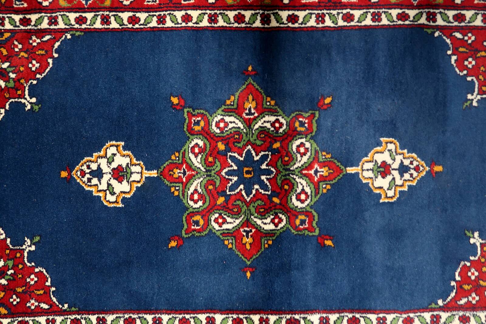 Tapis persan Kerman vintage fait main en laine 94 cm x 158 cm - années 1960 (1C1203)