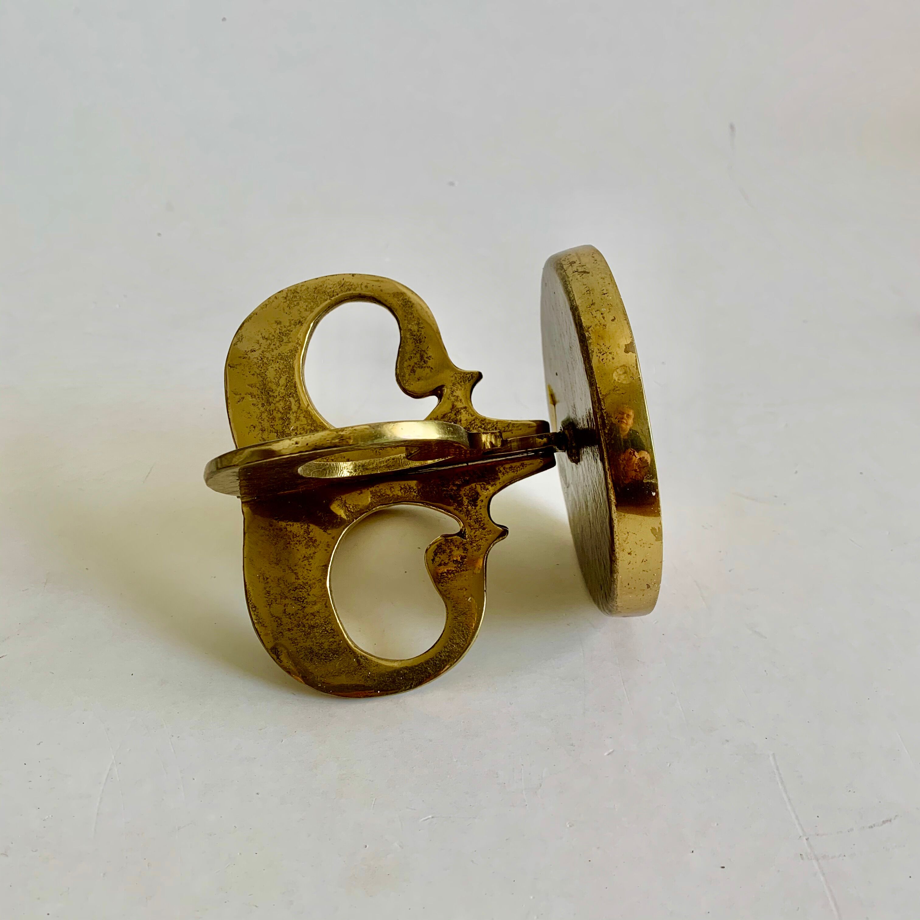 Porte-bougie en bronze, années 1970