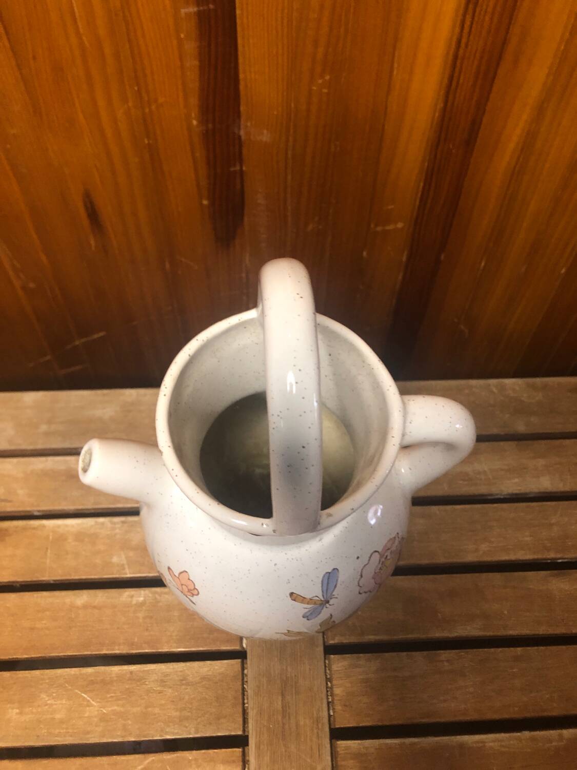 Old pitcher poet laval vintage painted art ceramic #a424