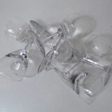 6 old glasses blown bistro vintage thick bottom