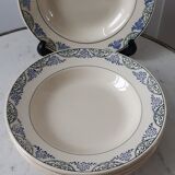 Lot de 6 assiettes creuses Moulin des Loups Terre de Fer années 30 fin XIXème