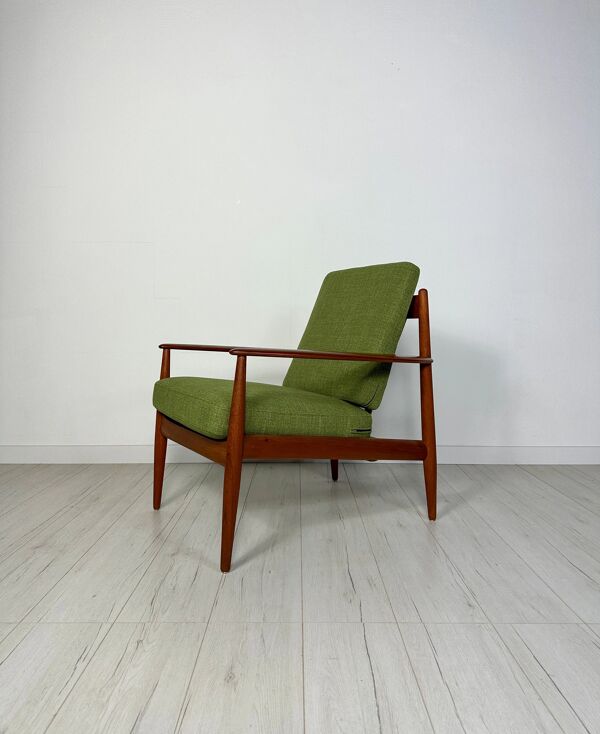 Fauteuil vintage danois en teck des années 1950, signé Grete Jalk pour France & Daverkosen