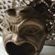 Ashtray/empty pocket devil's satyric head/diablotin, in bronze with golden patina. signed medina iran