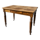 19th-century desk table in light walnut with one drawer.