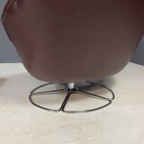 Pair of leather swivel armchairs by PEEM, Finland, 1970s