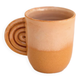 Ceramic cup amber terracotta - bicolor