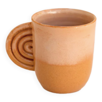 Ceramic cup amber terracotta - bicolor