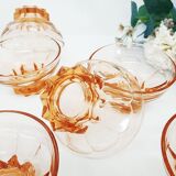 Lot of 6 glasses of pink champagne of 70 years