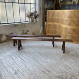 Pair of benches in walnut and solid oak 230 cm