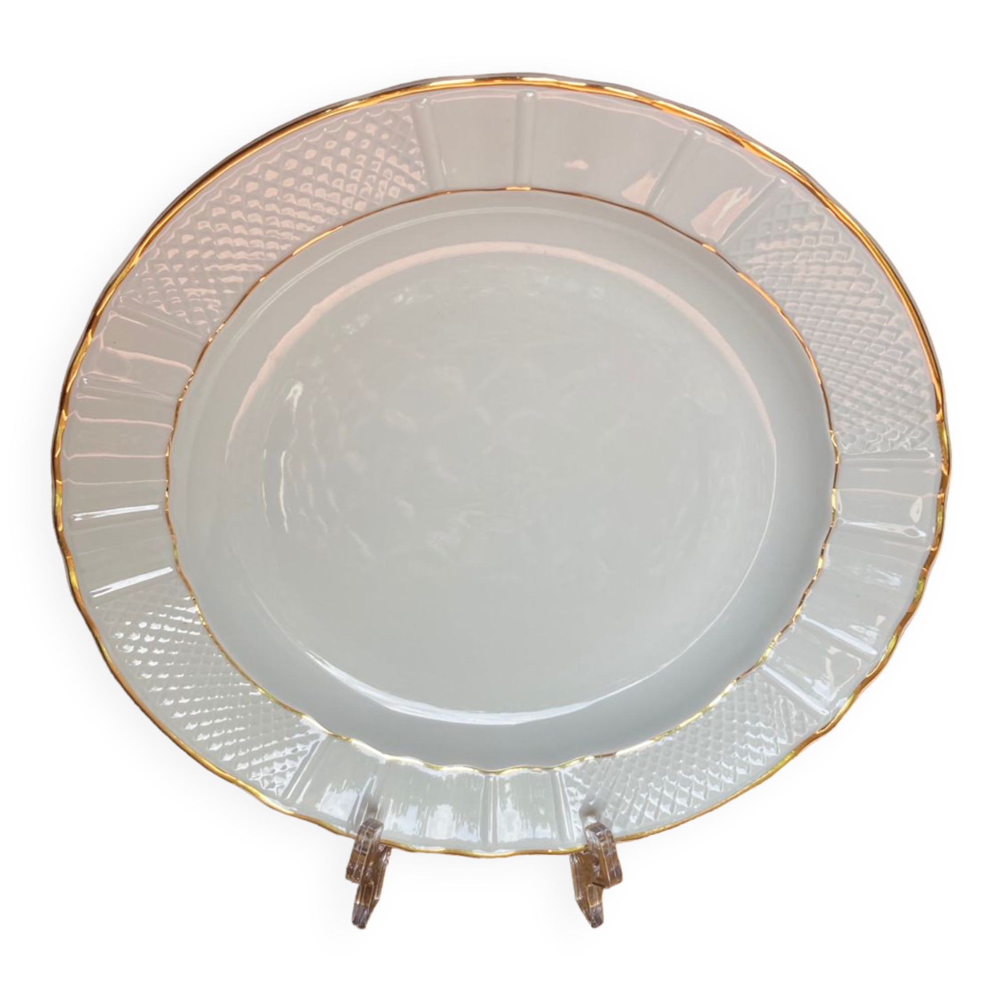 Plat rond en Porcelaine de Limoges - Bernardaud B&C service Malmaison (1924)
