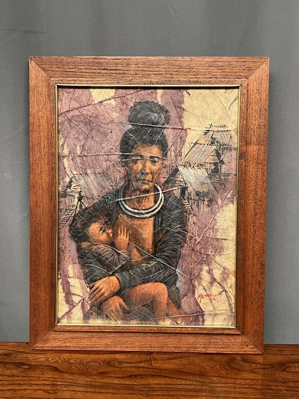Maitree Siriboon “Mother and Child”. Oil painting.