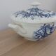 Tiled tureen Gien Wedgwood blue décor