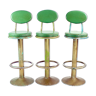 Bar stools in metal and leather, Czechoslovakia 1950