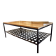 Coffee table in steel/glass or oak.