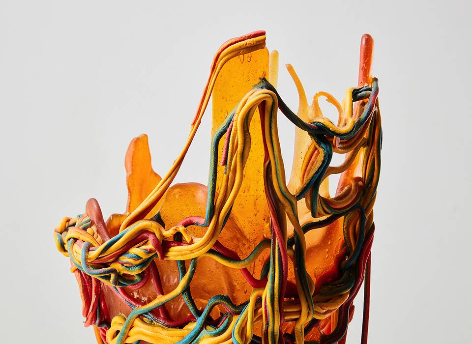 1st Edition Spaghetti Vase by Gaetano Pesce for Fish Design 1995 + Booklet