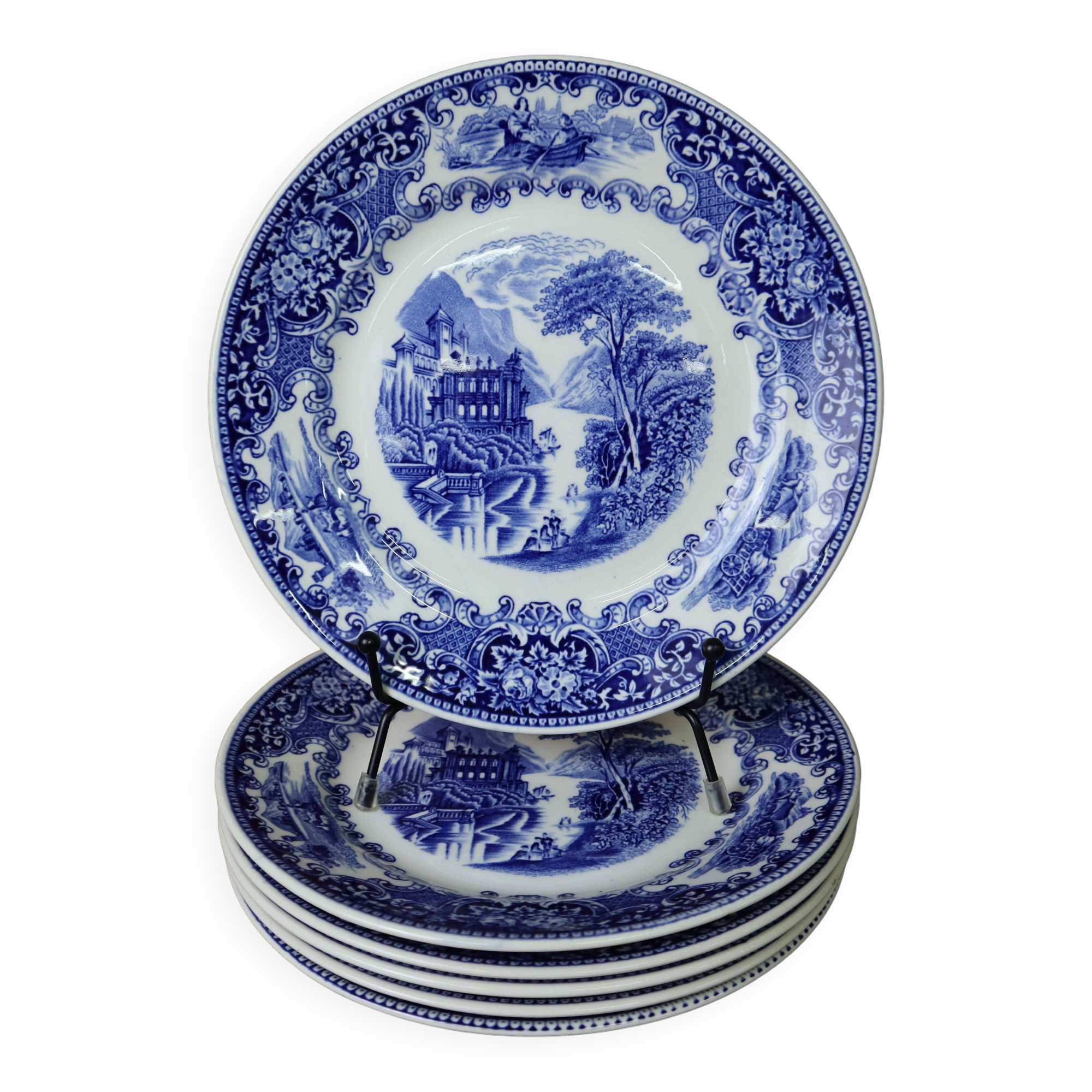 6 Royal Sphinx Cambridge Holland Dessert Plates