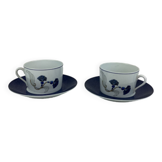 Duo Grandes Tasses & Soucoupes Limoges