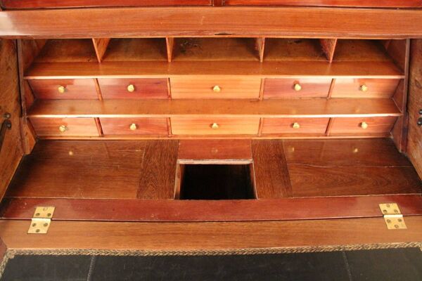 Scriban Bibliothèque En Acajou Massif d'époque XVIIIeme , Louis XVI, Meuble De Port