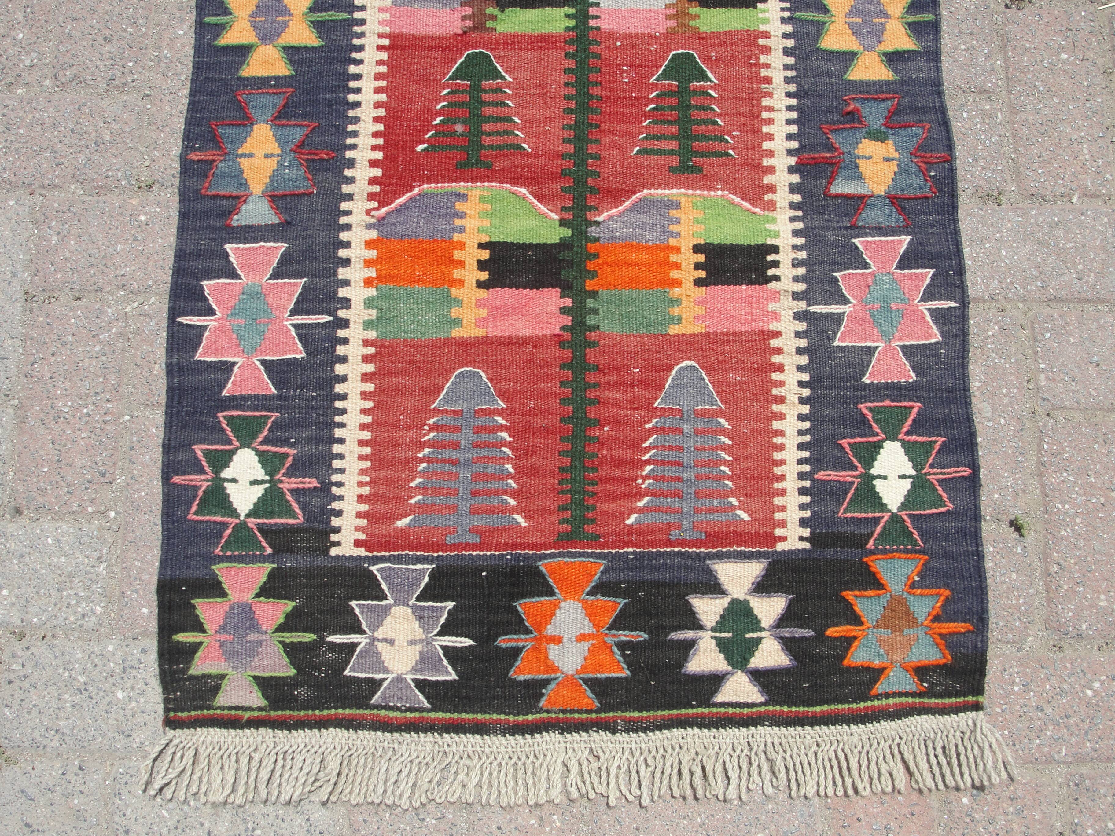 Handmade small kilim rug