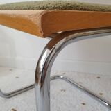 Pair of Marcel Breuer cane and fabric chairs