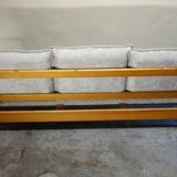 Brutalist pine sofa, 60s/70s