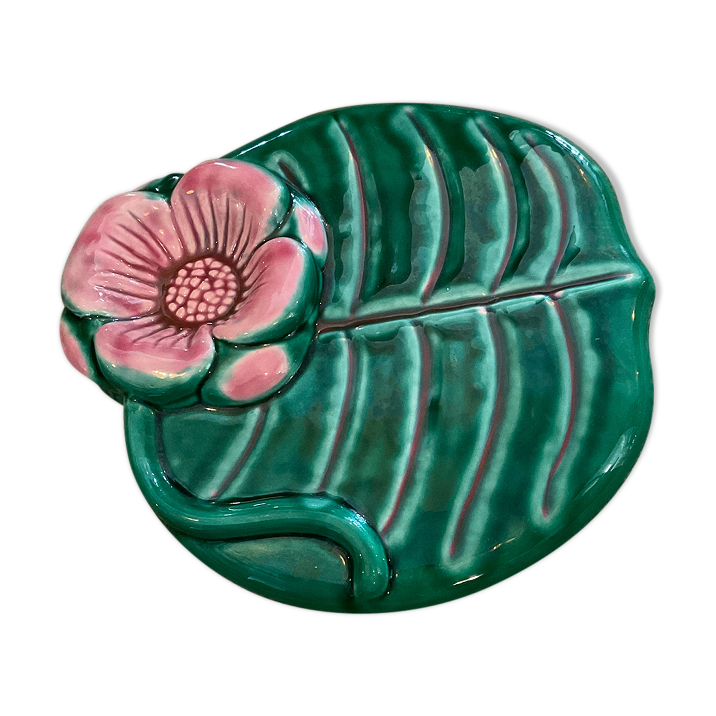 Ceramic dish and its knife, Vallauris