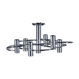 Sciolari chrome metal ceiling light with 8 light sources.