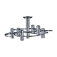 Sciolari chrome metal ceiling light with 8 light sources.