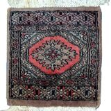 Vintage carpet Uzbek Bukhara handmade 31cm x 33cm 1960s, 1C769