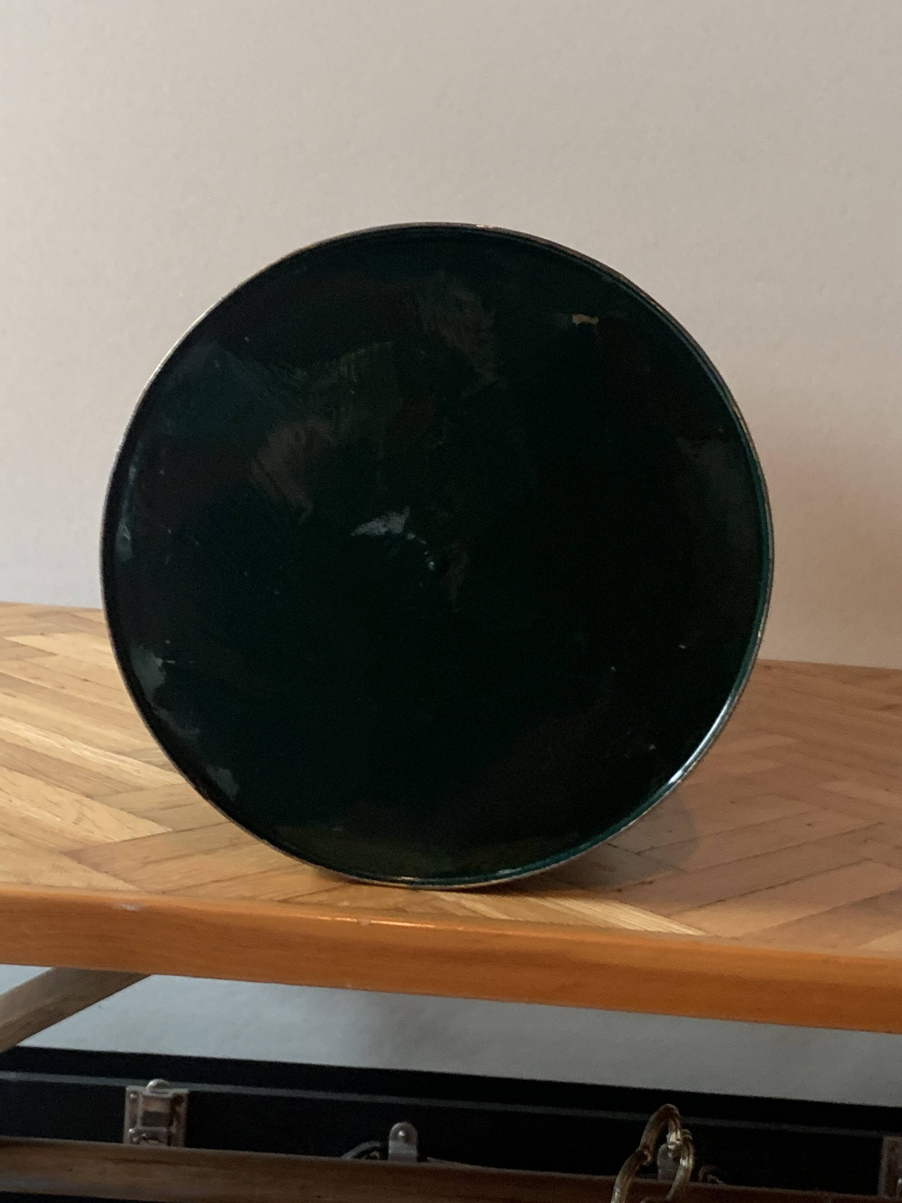 Old enameled sheet metal umbrella stand - duck decoration