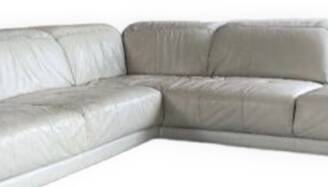 Corner sofa, white leather sofa