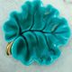 Empty cup pocket stylized leaf green ceramic enamelled verceram 1930 to 1940 n°4550
