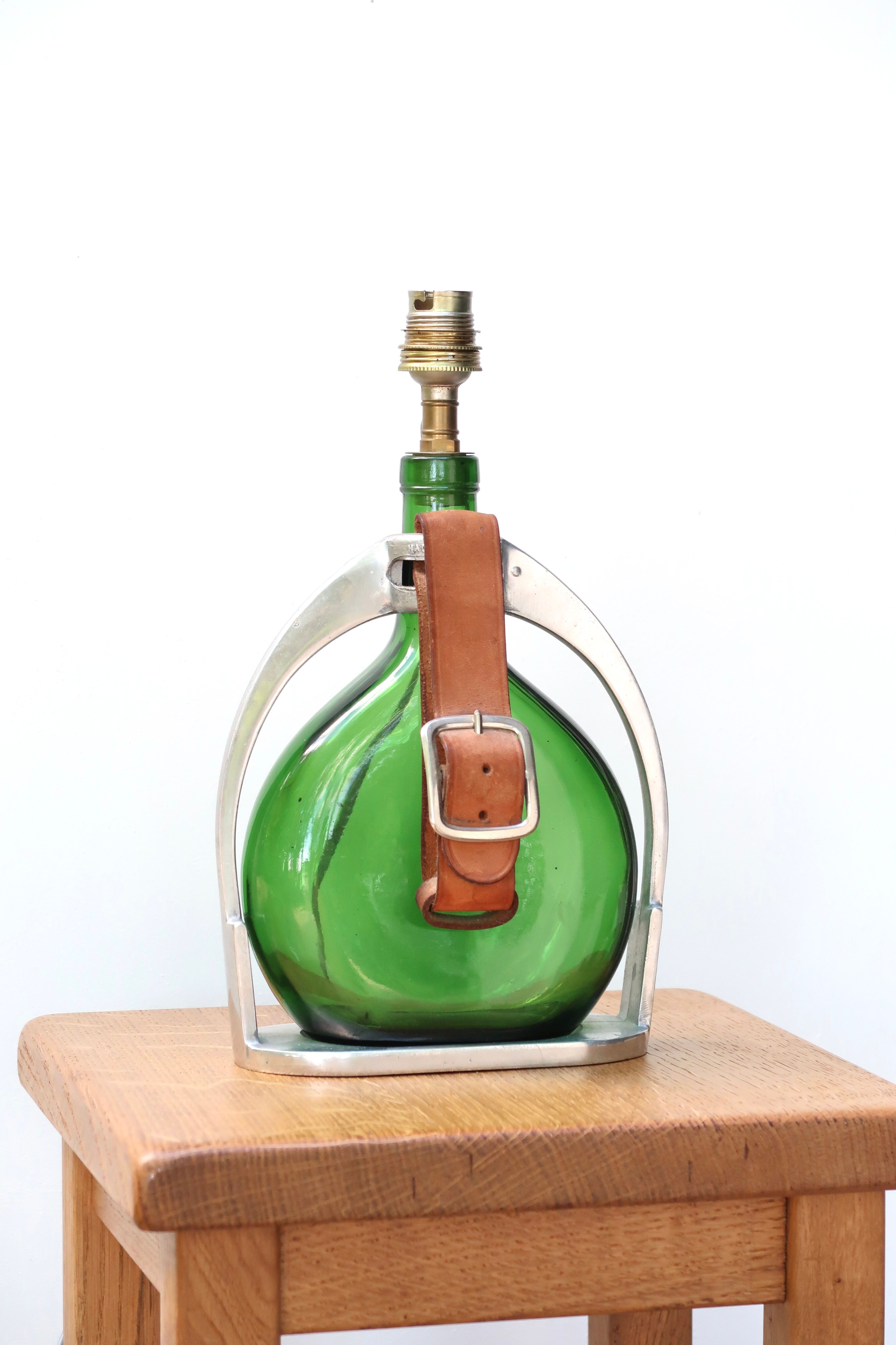 Armagnac Ducastaing bottle lamp and its stirrup, 60s