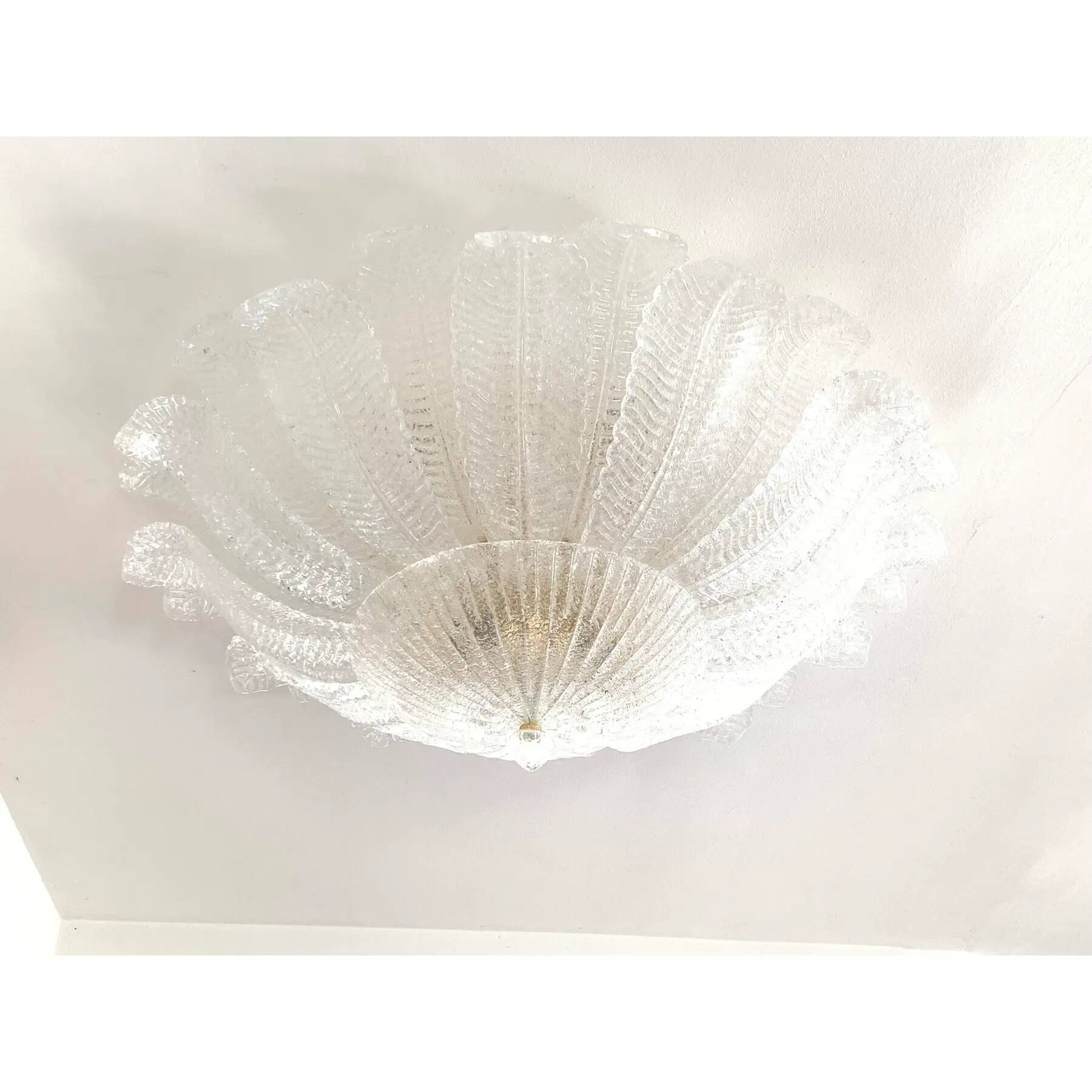 Impressive Italian Murano Glass Sputnik Flush-Mount Chandelier