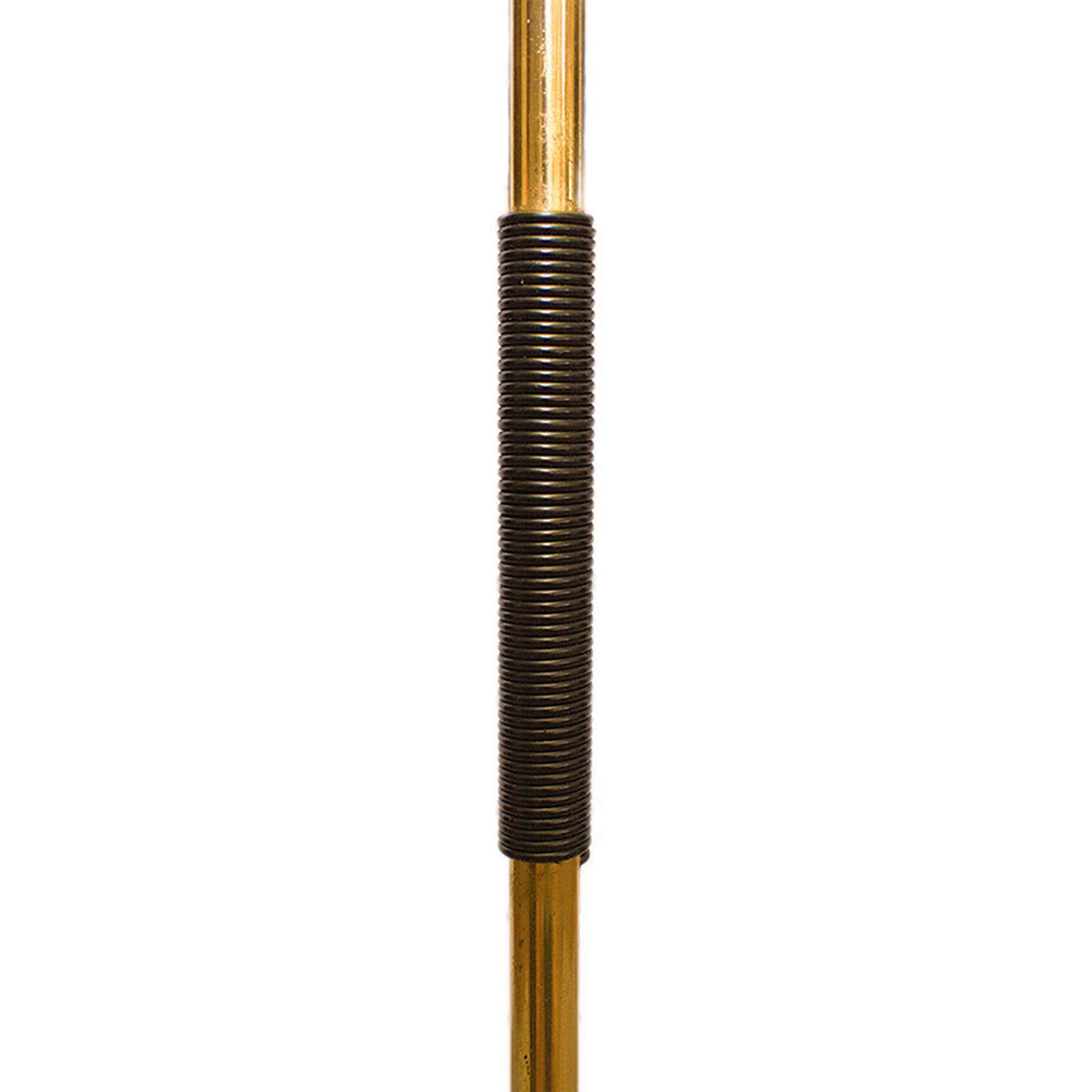 Mid-Century brass floor lamp with fiberglass shade, 1950 s, Germany