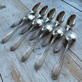 Set of 9 dessert spoons, Art Deco