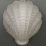 Wall lamp in frosted glass Art Deco 1950 scallop shell