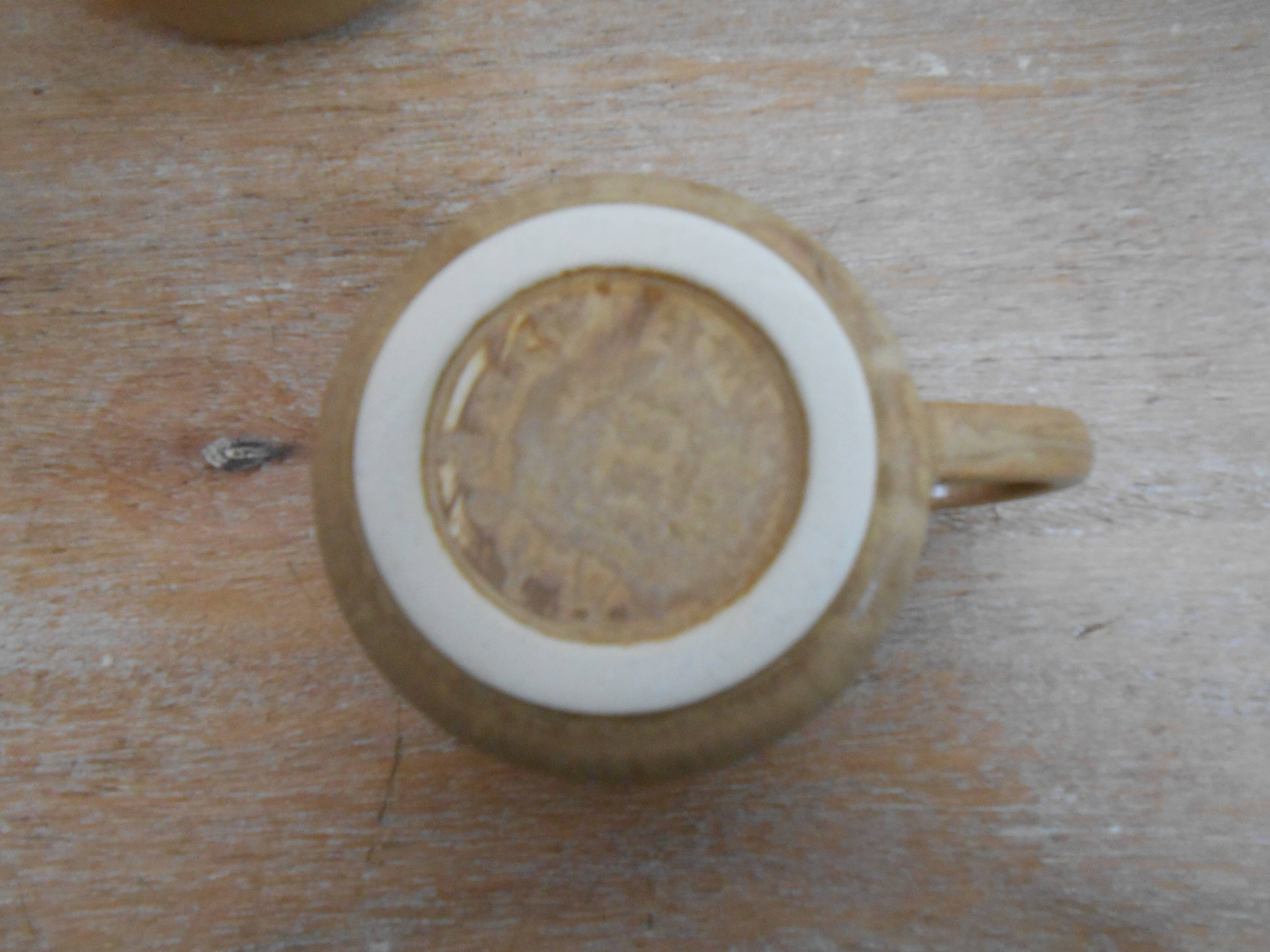 Service vintage 6 cups with saucers, sandstone Rhodaceram