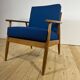 Danish armchair 1960s – Mid-century seat in teak and fabric