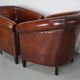 Vintage Dutch Cognac Leather Club Chairs, Set of 2