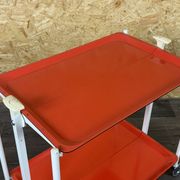 1960s 1970s Serving Cart Dinette Side Table Orange Space Age Design