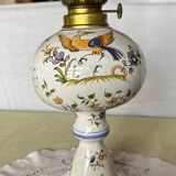 Moustiers earthenware decor kerosene lamp