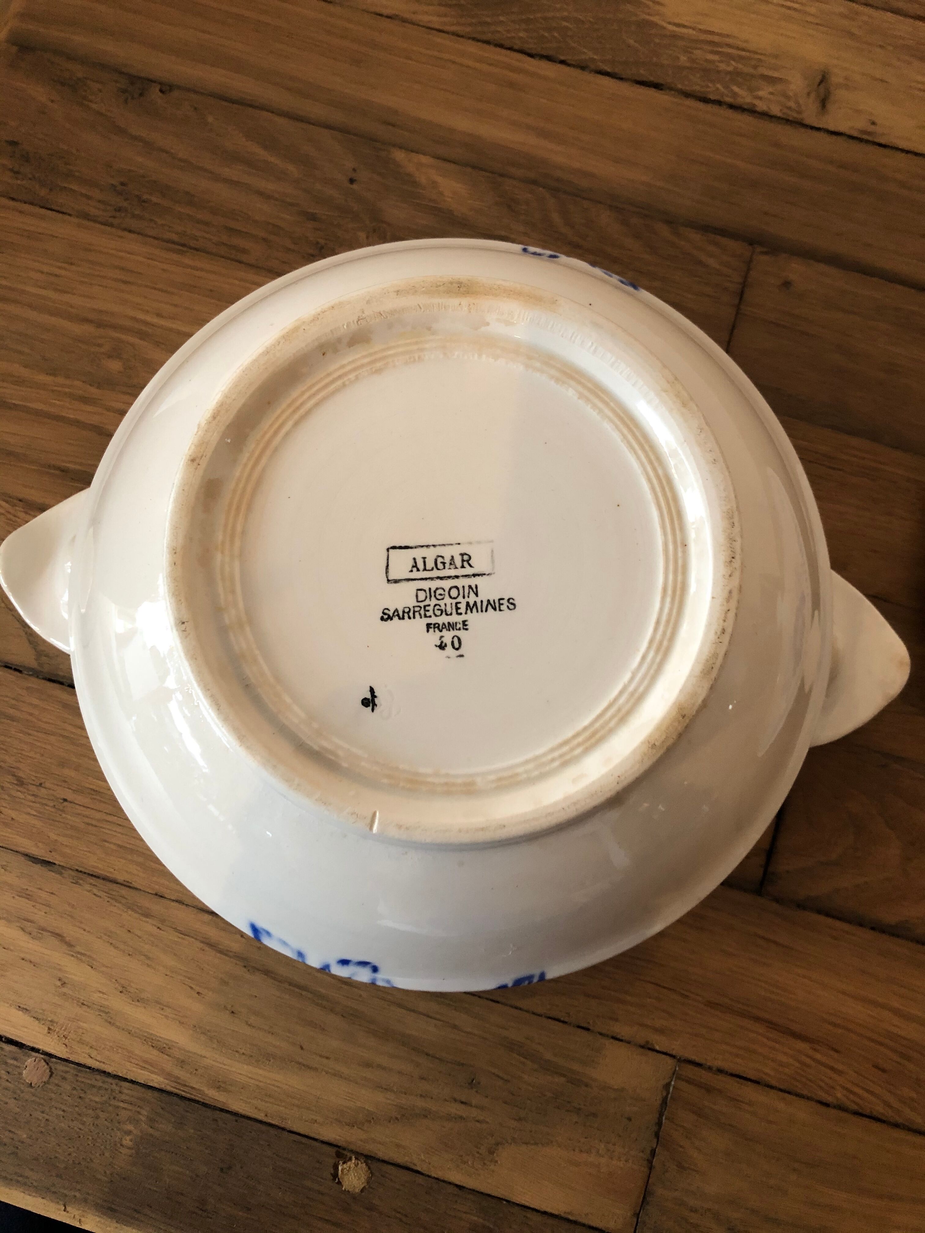 Vintage soup, Digoin Sarreguemines, Model Algar