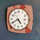 Silent rectangular vintage wall pendulum clock "Copper pink junghans"