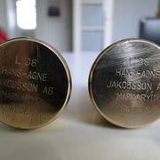 Pair of vintage brass candlesticks by Hans-Agne Jakobsson for Markaryd, 1960s