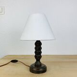 Vintage brutalist wooden lamp