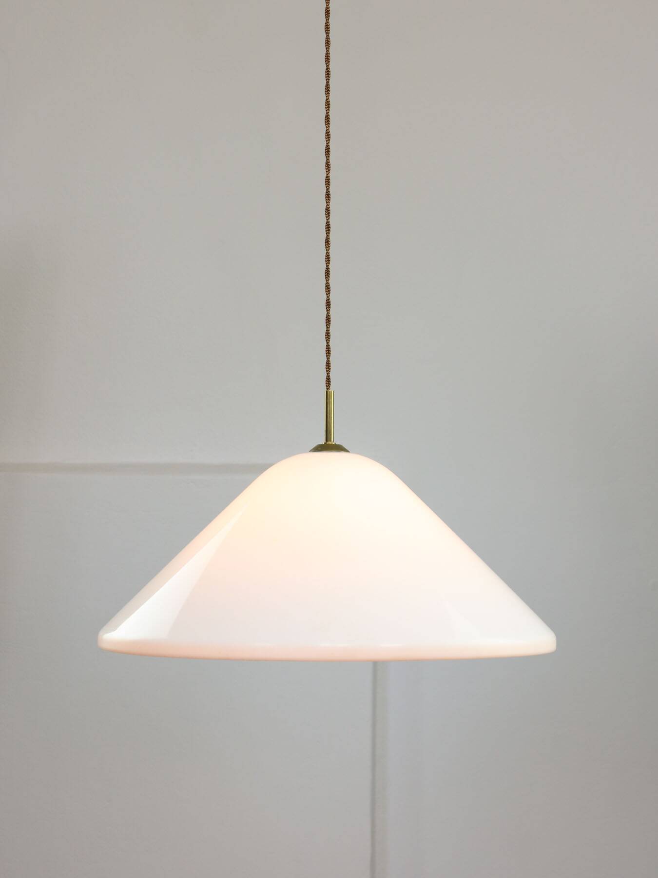 Elpis Pendant by Luigi Massoni for Guzzini in Plexiglass & Brass, 1970s