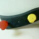 Coat rack with 5 wooden hooks from the 60s